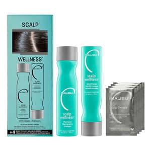 All: Malibu C Scalp Wellness Collection Kit – Soothing Shampoo, Conditioner & 4 Treatments