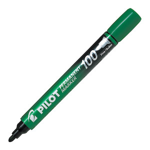 Highlighters Markers: Pilot SCA 100 Permanent Marker Bullet Green (SCA-100-G)