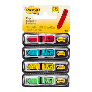 Post Its And Paper: Post-it Arrow Flags 684-SH 12x43mm Sign Here, Pack of 5
