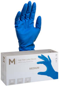 High Risk Latex Gloves 18.5g Medium (500 gloves)