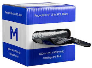 Recycled Bin Liners 60L (100 Bags)