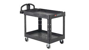Rubbermaid Heavy Duty Ergo Handle Utility Cart, Lipped Shelf
Medium - Black