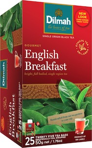 Dilmah Speciality English Breakfast Foil Enveloped Tagged Tea Bags Pack 25