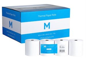Stationary: Thermal Paper Rolls 80mm X 80mm (24 rolls per box)