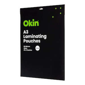 Okin Laminating Pouches A3 Gloss 80mic, Pack of 25