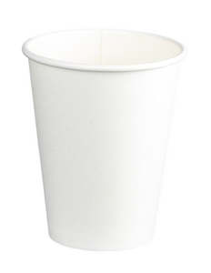 Single Wall PE Paper Cups - White, 12oz, 350ml (1000) 90mm Diameter