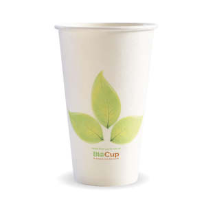 Kitchen: Biopak Single Wall Paper Cup Leaf 16oz 510ml 90mm Carton 1000