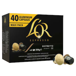 Coffee: L'OR Espresso Ristretto Coffee Capsules Box 40
