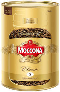 Coffee: Moccona Classic Medium Roast Instant Coffee Tin 500g