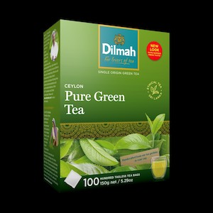 Tea: Dilmah Ceylon Pure Green Tea Tagless Tea Bags Pack 100