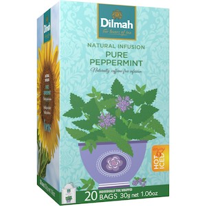 Tea: Dilmah Pure Peppermint Leaves Enveloped Tea Bags Pack 20