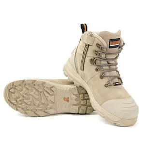 Bison Xt Zip Side Lace Up Boot Stone