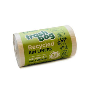 Trashbag PCRPFL 27 Litre 510 x 650mm Post Consumer Bin Liner Roll of 30