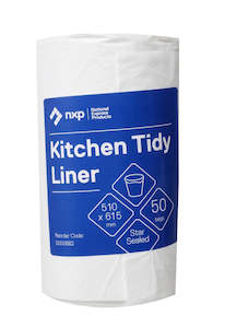 Hygiene: Kitchen Tidy Liner 27L 510 x 615mm 9mu White roll of 50