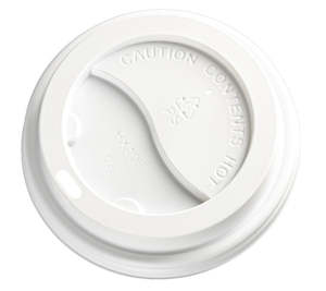PS Plastic Cup Lids - White, 80mm Diameter (1000)