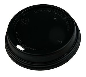 Consumables: PS Plastic Cup Lids - Black, 62mm Diameter (1000)