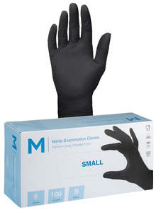 Gloves 1: Nitrile Black Gloves 7.0g Small (100 gloves)