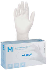 Nitrile White Gloves 5.0g XL (1000 gloves)