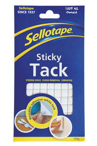 Stationary: Sellotape Sticky Tack Re-usable Adhesive Squares 100g Pack