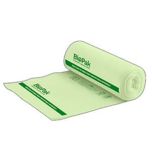 Rubbish Bins And Bags: BioPak Bioplastic Compostable Rubbish Bag 80L Roll 20