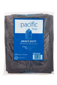 Rubbish Bins And Bags: Wheely Bin Liner 240L, Black (PACKET)