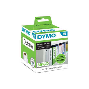Dymo LabelWriter Lever Arch Spine Labels 59mmx190mm Roll 110