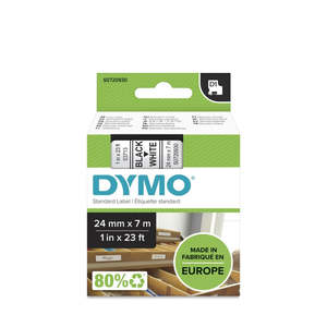 Packaging: Dymo D1 Labelling Tape 24mmx7m Black On White