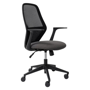 Meeting Room Chairs: Buro Soho – Black Mesh Back with arms