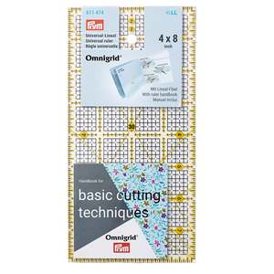 Prym Omnigrid Ruler 4 × 8 Inch – Universal Rectangle Ruler for Sewing & Quilting