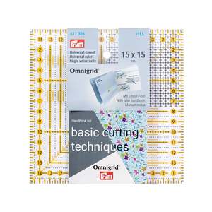 Quilting Accessories: Prym Omnigrid Ruler 15 × 15 cm – Universal Square Sewing & Patchwork Ruler