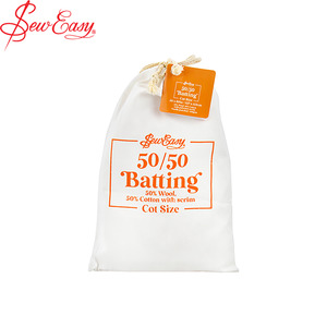 50/50 Wool Cotton Batting - Pre Cut Cot Size - 50x60"