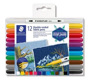 Chalks Markers Pens Pencils: Staedtler Double Ended Fabric Pens