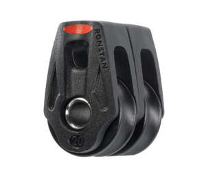 Ronstan 20mm Ball Bearing Pulleys: Ronstan RF25209 Double Lashing Block 20mm – Ball Bearing Pulley