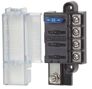 Circuit Protection: Blue Sea ST Blade Compact Fuse Block – 4 Circuits | Marine 12V