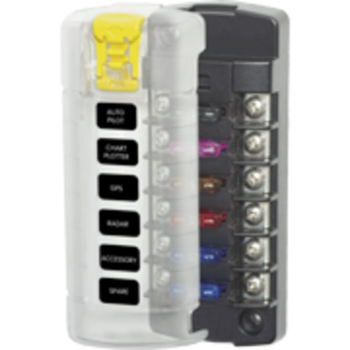 Blue Sea Blade Fuse Holder – 6 Independent Circuits with Cover