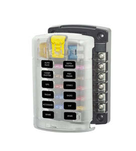 Blue Sea 5029 ST Blade Fuse Block 12 Circuits with Cover