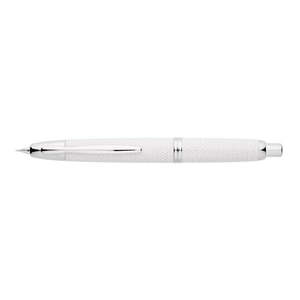 Pilot Splash Capless Fountain Pen Medium Tip - Patterned White Barrel With Silver Trim