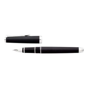 Pen Gift Boxes: Pilot Falcon Fountain Pen Extra Fine Tip - Black Metal Barrel With Silver Trim