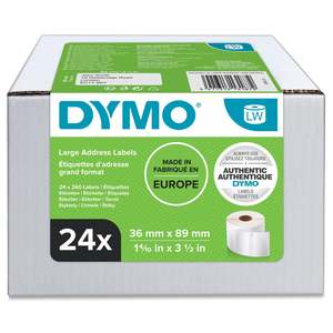Dymo LabelWriter Large Shipping Labels 36mm x 89mm, Pack of 24 Rolls (99012)