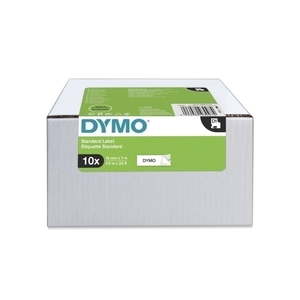 Dymo Label Tapes: Dymo D1 Label Tape Black On White 12mm x 7mt, Pack of 10 (45013)