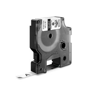 Dymo Label Tapes: Dymo 18482 Rhino Permanent Polyester Label, 9mm x 5mt, Black on White