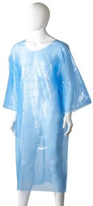 Disposable Polyethylene Splash Jackets, 800mm x 1300mm x 30mu x 200 pieces - Blue