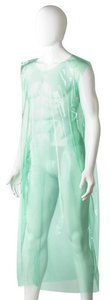 Face Masks: Disposable Polyethylene Sleeveless Apron, 800mm x 1400mm x 30mu x 250 pieces - Green