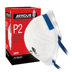 Armour Disposable Respirator Non Valve P2 Mask, 2 Pack