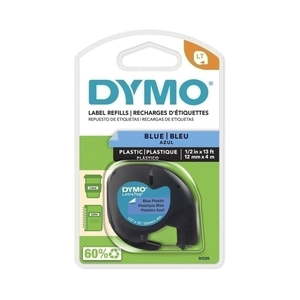 Multi Purpose Labels: Dymo LetraTag Plastic Label Tape, 12mm x 4mt, Blue