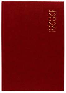 2026 Collins Diary A52, Two Day Per Page, Red, 148mm x 210mm