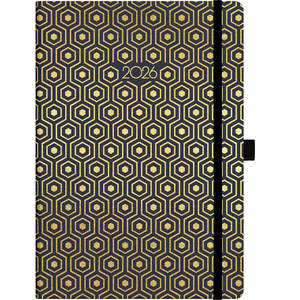 Diaries Calendars Planners: 2026 Collins Diary A53 Foil Geometric, Week to View, 148mm x 210mm