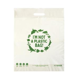 Compostable Punched Handle Retail Bags 400mm x 490mm x 200's Pack