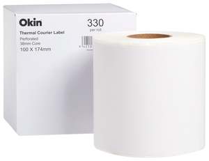 Okin Thermal 100 x 174mm Courier Label Perforated - 330 Labels