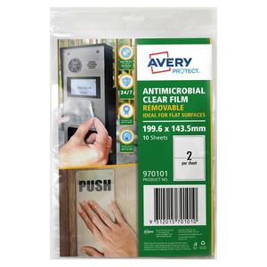Avery Protect Antimicrobial Removable Film 2's x 10 Sheets (970101)